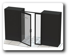 hinged doors hot aisle containment